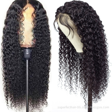 HD 13*4 Lace Front Wigs 100% Human Hair  180% Density Curly Lace Wig With Baby Hair Remy Pre Plucked Natural Lace Wig